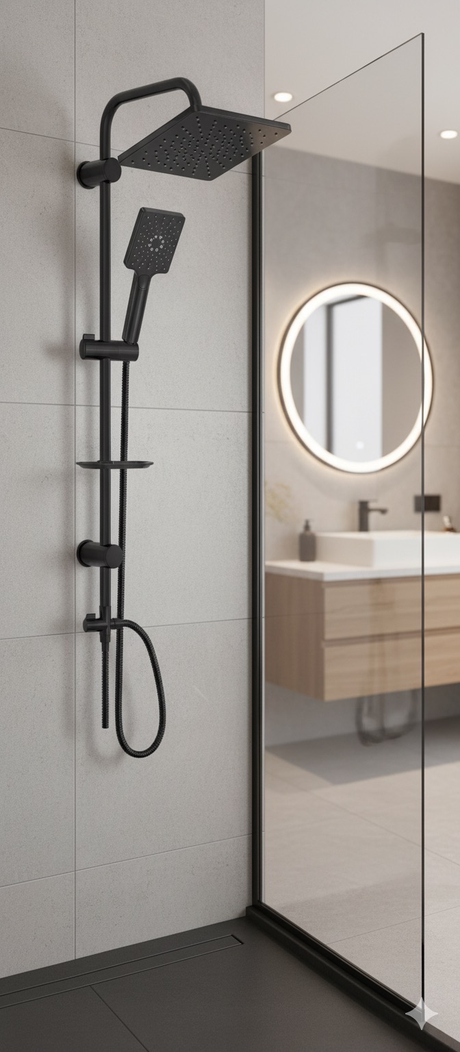 COMBINET DE DOUCHE NOIR – Image 2