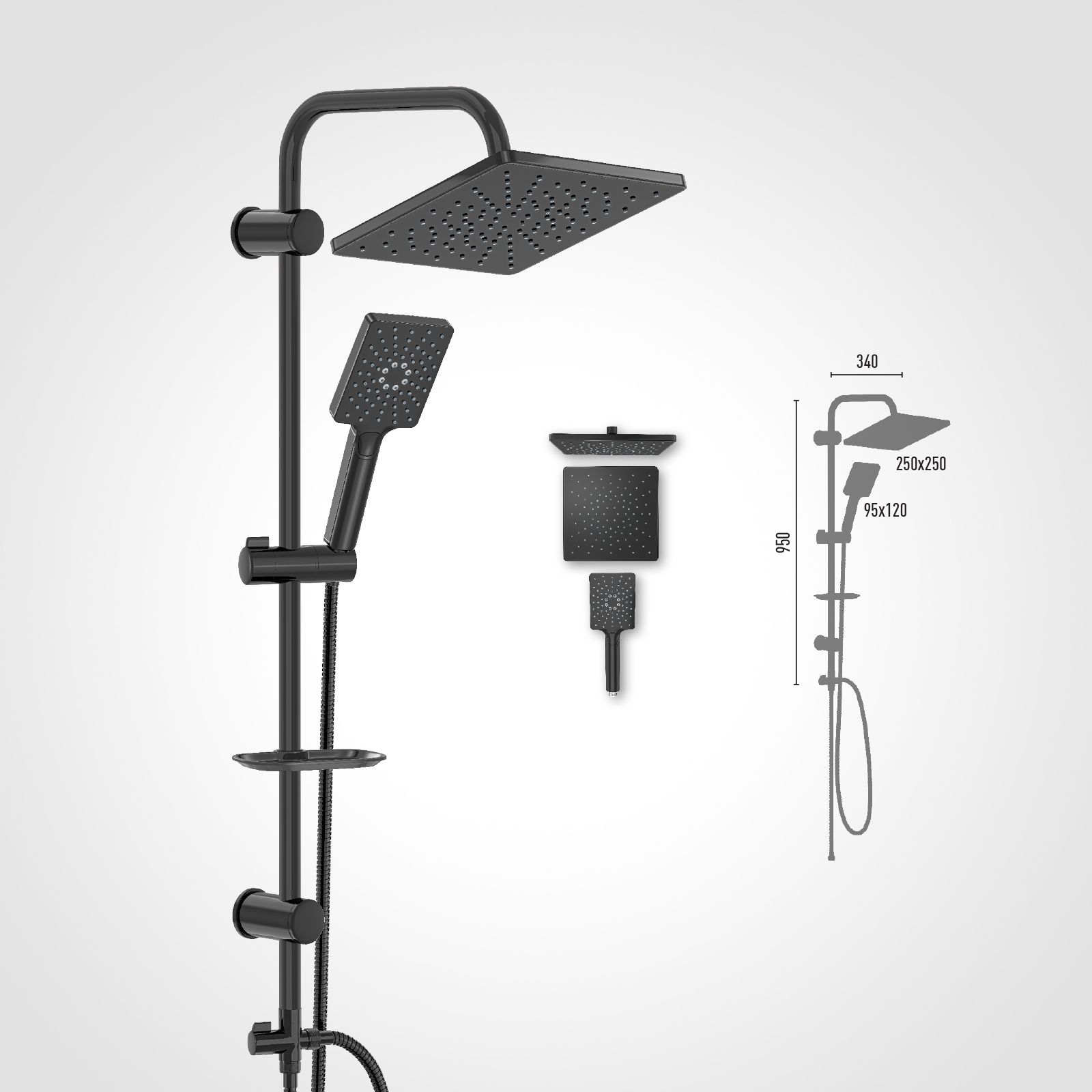 COMBINET DE DOUCHE NOIR